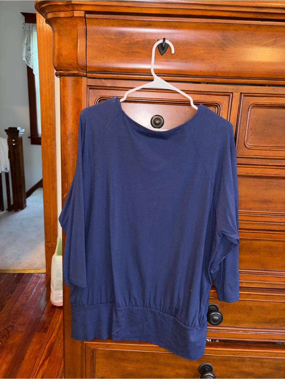 NWT Coldwater Creek XL Midnight Navy Supima Cotton Modal Knit Top Soft Stretch - Picture 2 of 7